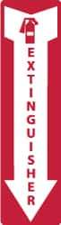 NMC - Extinguisher, Pressure Sensitive Vinyl Fire Sign - 4" Wide x 12" High - Apex Tool & Supply