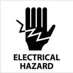 NMC - Accident Prevention Label - Legend: Electrical Hazard, English, Black & White, 4" Long x 4" High, Sign Muscle Finish - Apex Tool & Supply