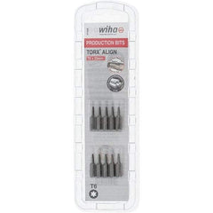 Wiha - 1/4" Drive T6 Torx Screwdriver Bit - 1" OAL, Insert Bit - Apex Tool & Supply