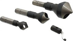 Vargus - 4 Piece, 5/16 to 13/16" Head Diam, Single End Countersink Set - Apex Tool & Supply