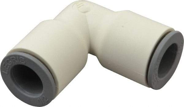 Parker - 1/2" OD, Bio-Sourced Nylon 11 Push-to-Connect Union Elbow - 160 Max psi, White - Apex Tool & Supply