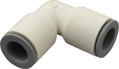 Parker - 1/2" OD, Bio-Sourced Nylon 11 Push-to-Connect Union Elbow - 160 Max psi, White - Apex Tool & Supply