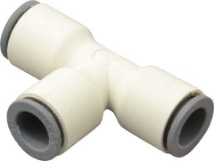 Parker - 3/8" OD, Bio-Sourced Nylon 11 Push-to-Connect Union Tee - 160 Max psi, White - Apex Tool & Supply