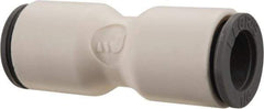 Parker - 1/4" OD, Bio-Sourced Nylon 11 Push-to-Connect Union - 230 Max psi, White - Apex Tool & Supply