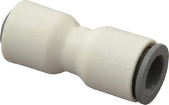 Parker - 1/4 x 3/8" OD, Bio-Sourced Nylon 11 Push-to-Connect Union - 230 Max psi, White - Apex Tool & Supply
