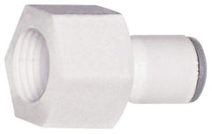 Parker - 1/4" OD, 7/16-24 UNS, Bio-Sourced Nylon 11 Push-to-Connect Faucet Connector UNS Thread - 230 Max psi, White - Apex Tool & Supply