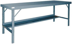 Durham - 60 Wide x 30" Deep x 28" High, Steel Workbench - Rolled Edge, Adjustable Height Folding Legs - Apex Tool & Supply