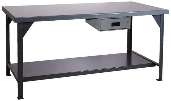 Durham - 48 Wide x 30" Deep x 34" High, Steel Workbench - Rounded Edge, Fixed Legs - Apex Tool & Supply