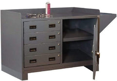 Durham - 4 Drawer, 1 Shelf Industrial Workstation - 2,000 Lb Capacity, Gray, 60" Wide x 38" High - Apex Tool & Supply