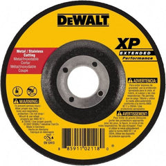 DeWALT - 24 Grit, 9" Wheel Diam, 1/4" Wheel Thickness, Type 27 Depressed Center Wheel - Zirconia Alumina, Resinoid Bond, 6,600 Max RPM, Compatible with Angle Grinder - Apex Tool & Supply