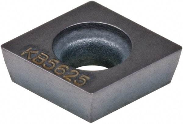 Kennametal - CPGW21.51 S0415C Grade KB1345 PCBN Turning Insert - Uncoated, 80° Diamond, 1/4" Inscr Circle, 3/32" Thick, 1/64" Corner Radius - Apex Tool & Supply