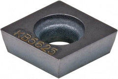 Kennametal - CPGW21.51 C Grade KB1610 PCBN Turning Insert - TiAlN Finish, 80° Diamond, 1/4" Inscr Circle, 3/32" Thick, 1/64" Corner Radius - Apex Tool & Supply