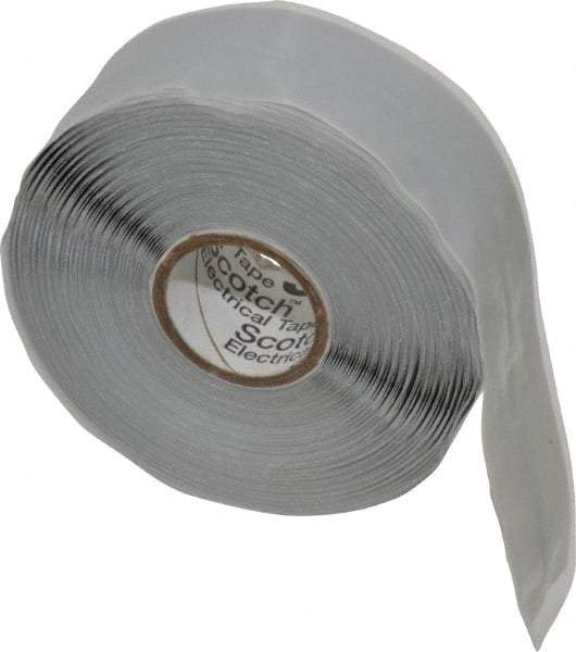 3M - 1" x 30', Gray Silicone Electrical Tape - Series 70HDT, 20 mil Thick, 600 V/mil Dielectric Strength - Apex Tool & Supply