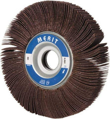 Merit Abrasives - 6" Diam, 80 Grit Aluminum Oxide Unmounted Flap Wheel - 1" Hole, 1" Wide, Coated, Medium Grade, 6,000 Max RPM , Cloth Backing - Apex Tool & Supply