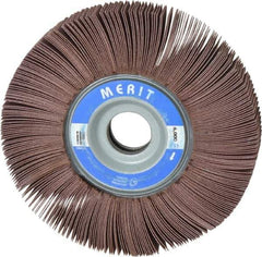 Merit Abrasives - 6" Diam, 240 Grit Aluminum Oxide Unmounted Flap Wheel - 1" Hole, 1" Wide, Coated, Very Fine Grade, 6,000 Max RPM , Cloth Backing - Apex Tool & Supply