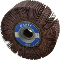 Merit Abrasives - 6" Diam, 80 Grit Aluminum Oxide Unmounted Flap Wheel - 1" Hole, 2" Wide, Coated, Medium Grade, 6,000 Max RPM , Cloth Backing - Apex Tool & Supply