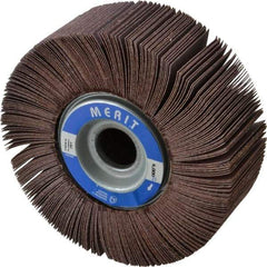 Merit Abrasives - 6" Diam, 180 Grit Aluminum Oxide Unmounted Flap Wheel - 1" Hole, 2" Wide, Coated, Very Fine Grade, 6,000 Max RPM , Cloth Backing - Apex Tool & Supply