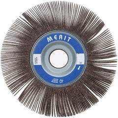 Merit Abrasives - 4" Diam, 40 Grit Ceramic Unmounted Flap Wheel - 5/8" Hole, 1" Wide, Coated, Coarse Grade, 12,000 Max RPM , Cloth Backing - Apex Tool & Supply
