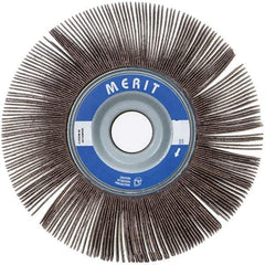 Merit Abrasives - 5" Diam, 40 Grit Ceramic Unmounted Flap Wheel - 5/8" Hole, 1-1/2" Wide, Coated, Coarse Grade, 12,000 Max RPM , Cloth Backing - Apex Tool & Supply
