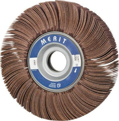 Merit Abrasives - 6" Diam, 150 Grit Aluminum Oxide Unmounted Flap Wheel - 1" Hole, 1" Wide, Coated, Very Fine Grade, 6,000 Max RPM , Cloth Backing - Apex Tool & Supply