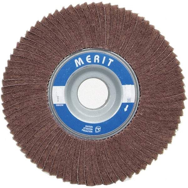 Merit Abrasives - 6" Diam, 240 Grit Ceramic Unmounted Flap Wheel - 1" Hole, 3" Wide, Coated, Very Fine Grade, 6,000 Max RPM , Cloth Backing - Apex Tool & Supply