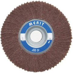 Merit Abrasives - 6" Diam, 240 Grit Ceramic Unmounted Flap Wheel - 1" Hole, 3" Wide, Coated, Very Fine Grade, 6,000 Max RPM , Cloth Backing - Apex Tool & Supply