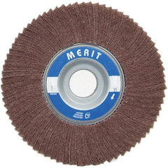 Merit Abrasives - 6" Diam, 60 Grit Ceramic Unmounted Flap Wheel - 1" Hole, 3" Wide, Coated, Medium Grade, 6,000 Max RPM , Cloth Backing - Apex Tool & Supply