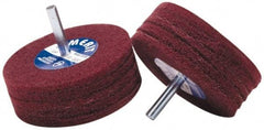 Merit Abrasives - 5" Diam, Medium Mounted Scrubber Buffing Wheel - 1 Ply, Medium Grade, 1/4" Shank Diam, 4,000 RPM - Apex Tool & Supply