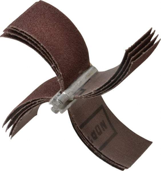 Merit Abrasives - 60 Grit, Coated, Aluminum Oxide Bore Polisher - Medium Grade, 10,000 RPM, Polishes Bores with 3-1/8 to 4" Diam - Apex Tool & Supply