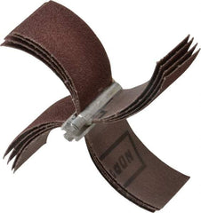 Merit Abrasives - 60 Grit, Coated, Aluminum Oxide Bore Polisher - Medium Grade, 10,000 RPM, Polishes Bores with 3-1/8 to 4" Diam - Apex Tool & Supply