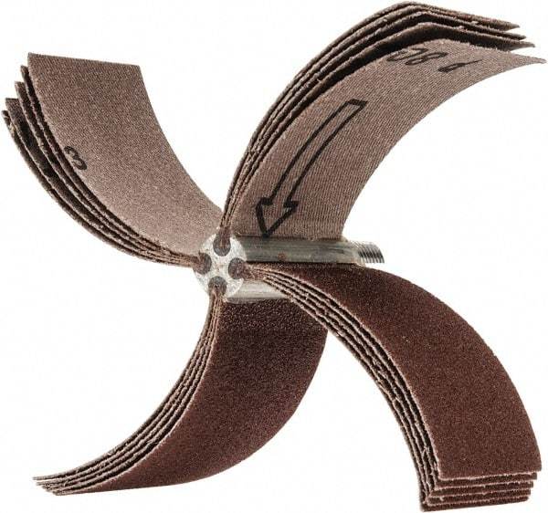 Merit Abrasives - 80 Grit, Coated, Aluminum Oxide Bore Polisher - Medium Grade, 10,000 RPM, Polishes Bores with 3-1/8 to 4" Diam - Apex Tool & Supply