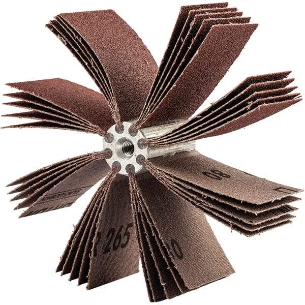 Merit Abrasives - 240 Grit, Coated, Aluminum Oxide Bore Polisher - Very Fine Grade, 10,000 RPM, Polishes Bores with 3-1/8 to 4" Diam - Apex Tool & Supply