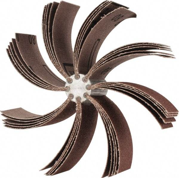 Merit Abrasives - 80 Grit, Coated, Aluminum Oxide Bore Polisher - Medium Grade, 8,000 RPM, Polishes Bores with 4-1/4 to 5-1/4" Diam - Apex Tool & Supply