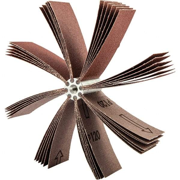 Merit Abrasives - 240 Grit, Coated, Aluminum Oxide Bore Polisher - Very Fine Grade, 8,000 RPM, Polishes Bores with 5-1/4 to 5-7/8" Diam - Apex Tool & Supply