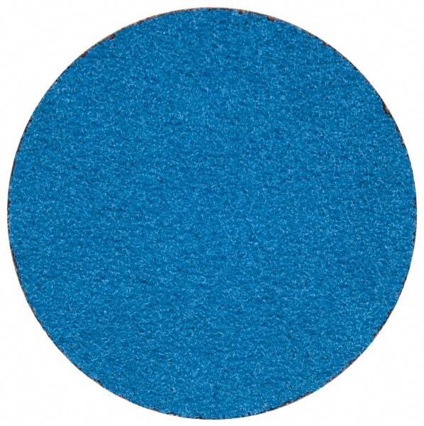 Merit Abrasives - 2" Disc Diam, 60 Grit, Zirconia Alumina Quick Change Disc - Type R Attaching System, Coated, Blue, Medium Grade, 30,000 RPM - Apex Tool & Supply