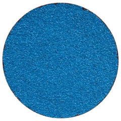 Merit Abrasives - 2" Disc Diam, 50 Grit, Zirconia Alumina Quick Change Disc - Type R Attaching System, Coated, Blue, Coarse Grade, 30,000 RPM - Apex Tool & Supply