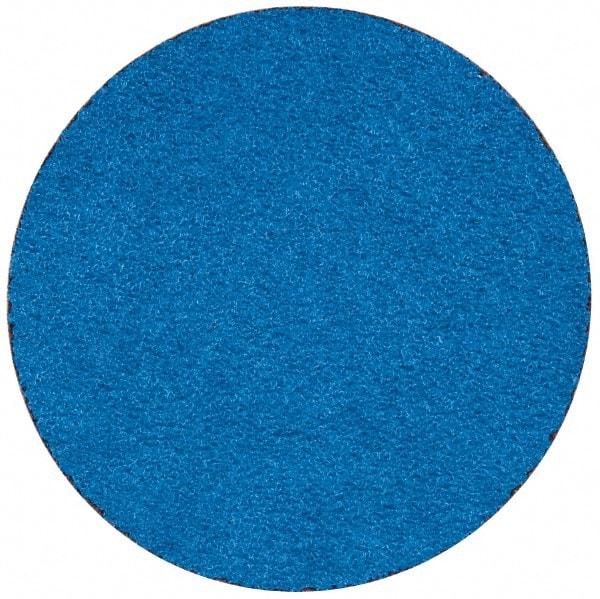 Merit Abrasives - 3" Disc Diam, 50 Grit, Zirconia Alumina Quick Change Disc - Type R Attaching System, Coated, Blue, Coarse Grade, 20,000 RPM - Apex Tool & Supply