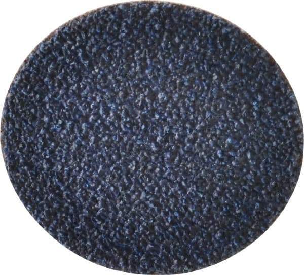 Merit Abrasives - 2" Disc Diam, 36 Grit, Zirconia Alumina Quick Change Disc - Type R Attaching System, Coated, Blue, Very Coarse Grade, 30,000 RPM - Apex Tool & Supply