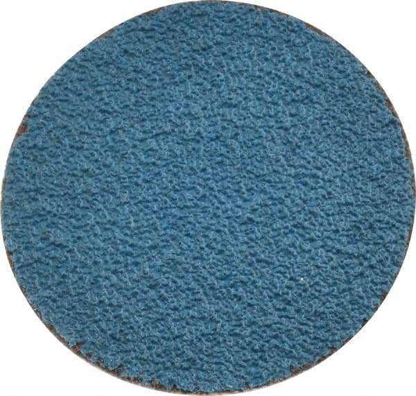 Merit Abrasives - 1-1/2" Disc Diam, 60 Grit, Zirconia Alumina Quick Change Disc - Type R Attaching System, Coated, Blue, Medium Grade, 30,000 RPM - Apex Tool & Supply