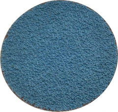 Merit Abrasives - 1-1/2" Disc Diam, 60 Grit, Zirconia Alumina Quick Change Disc - Type R Attaching System, Coated, Blue, Medium Grade, 30,000 RPM - Apex Tool & Supply