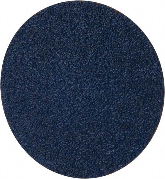 Merit Abrasives - 3" Disc Diam, 40 Grit, Zirconia Alumina Quick Change Disc - Type R Attaching System, Coated, Blue, Coarse Grade, 20,000 RPM - Apex Tool & Supply