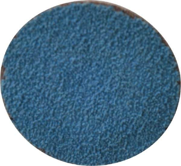Merit Abrasives - 1-1/2" Disc Diam, 60 Grit, Zirconia Alumina Quick Change Disc - Type S Attaching System, Coated, Blue, Medium Grade, 30,000 RPM - Apex Tool & Supply