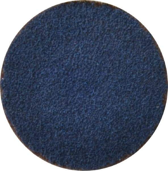 Merit Abrasives - 1-1/2" Disc Diam, 80 Grit, Zirconia Alumina Quick Change Disc - Type S Attaching System, Coated, Blue, Medium Grade, 30,000 RPM - Apex Tool & Supply