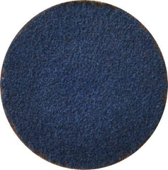 Merit Abrasives - 1-1/2" Disc Diam, 80 Grit, Zirconia Alumina Quick Change Disc - Type S Attaching System, Coated, Blue, Medium Grade, 30,000 RPM - Apex Tool & Supply