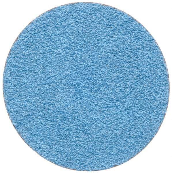 Merit Abrasives - 2" Disc Diam, 60 Grit, Zirconia Alumina Quick Change Disc - Type S Attaching System, Coated, Blue, Medium Grade, 30,000 RPM - Apex Tool & Supply