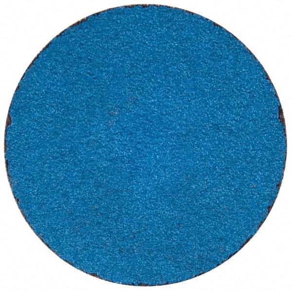 Merit Abrasives - 2" Disc Diam, 80 Grit, Zirconia Alumina Quick Change Disc - Type S Attaching System, Coated, Blue, Medium Grade, 30,000 RPM - Apex Tool & Supply