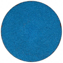 Merit Abrasives - 2" Disc Diam, 80 Grit, Zirconia Alumina Quick Change Disc - Type S Attaching System, Coated, Blue, Medium Grade, 30,000 RPM - Apex Tool & Supply