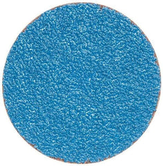 Merit Abrasives - 3" Disc Diam, 36 Grit, Zirconia Alumina Quick Change Disc - Type S Attaching System, Coated, Blue, Very Coarse Grade, 20,000 RPM - Apex Tool & Supply
