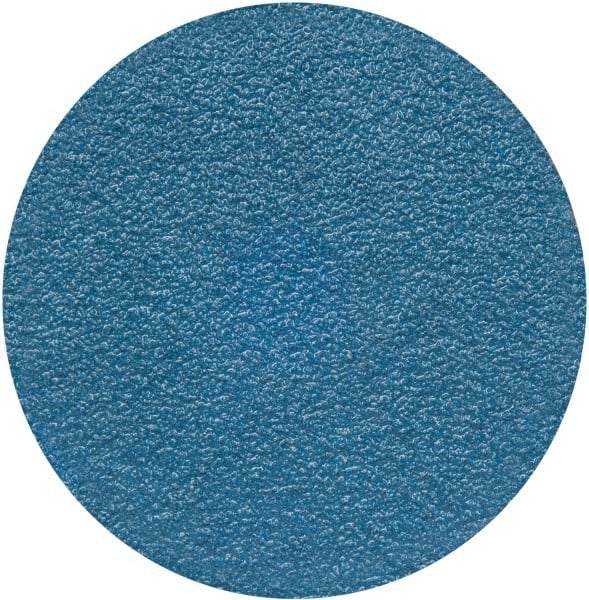 Merit Abrasives - 3" Disc Diam, 50 Grit, Zirconia Alumina Quick Change Disc - Type S Attaching System, Coated, Blue, Coarse Grade, 20,000 RPM - Apex Tool & Supply