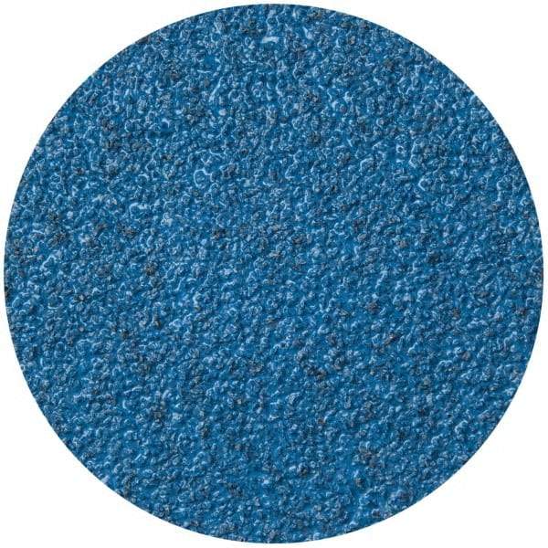 Merit Abrasives - 3" Disc Diam, 36 Grit, Zirconia Alumina Quick Change Disc - Type R Attaching System, Coated, Blue, Very Coarse Grade, 20,000 RPM - Apex Tool & Supply